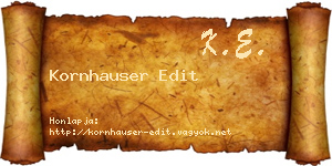 Kornhauser Edit névjegykártya